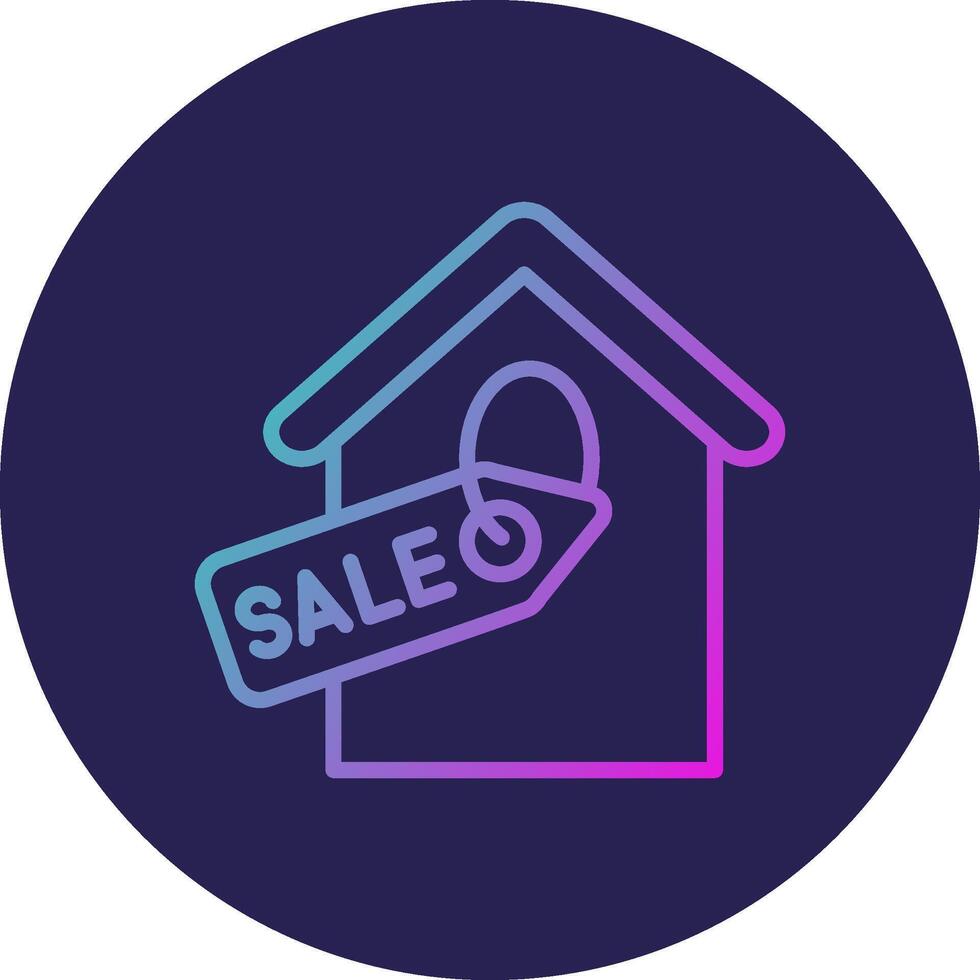 Property Sale Line Circle Gradient Icon Design vector