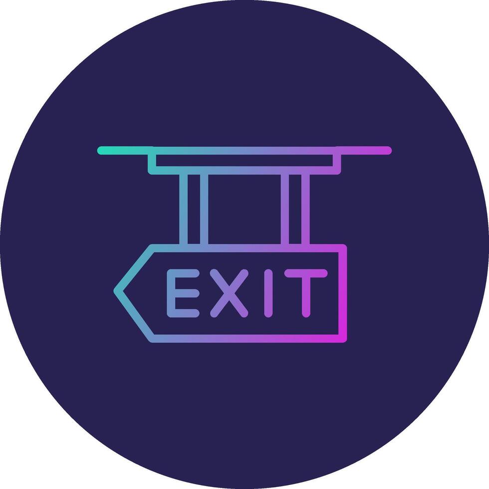 Exit Line Circle Gradient Icon Design vector