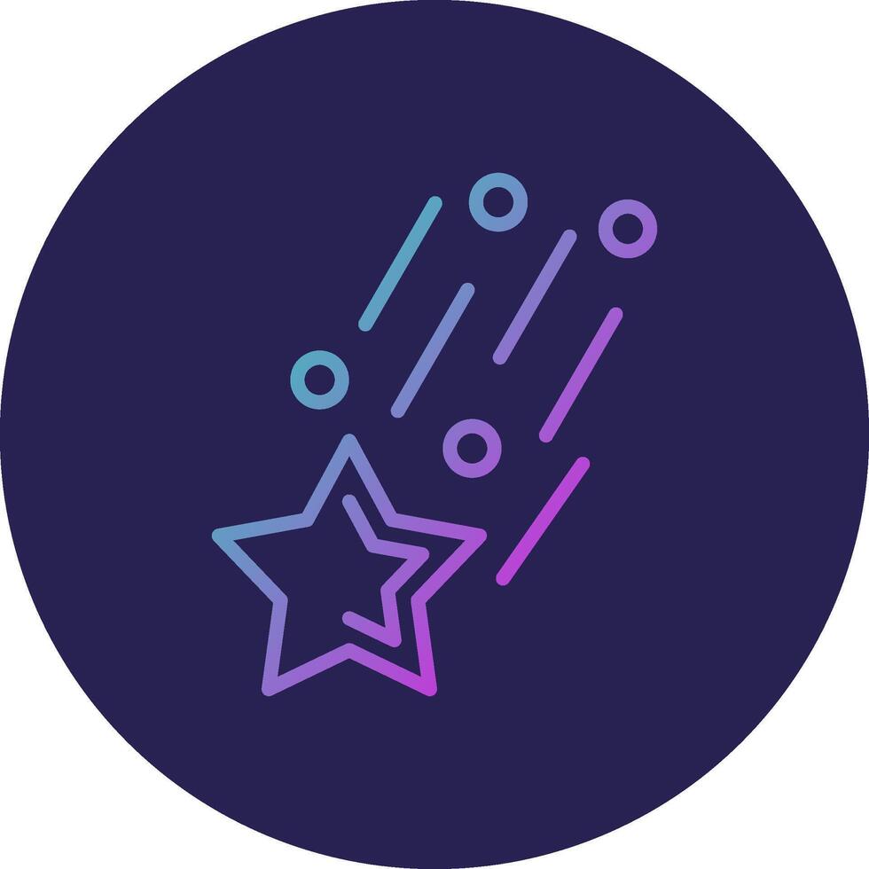 Falling Star Line Circle Gradient Icon Design vector
