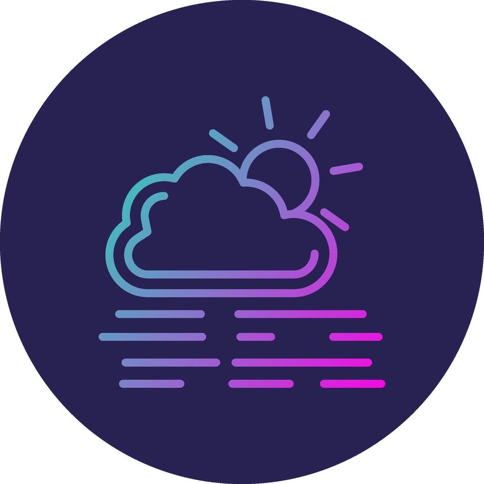 Foggy Day Line Circle Gradient Icon Design vector