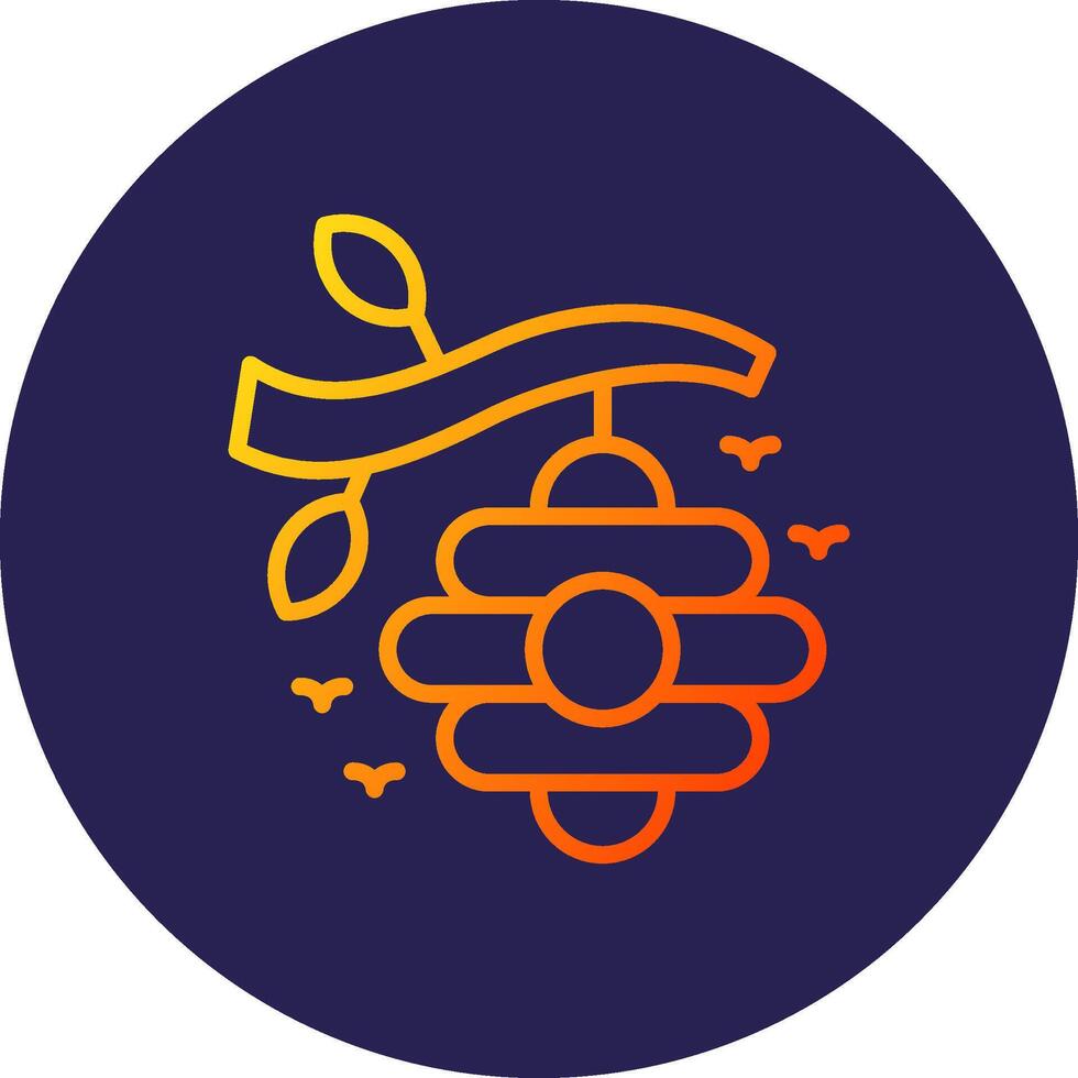 Beehive Line Circle Gradient Icon Design vector
