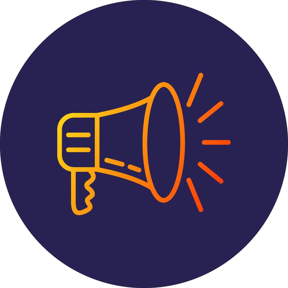 Megaphone Line Circle Gradient Icon Design vector