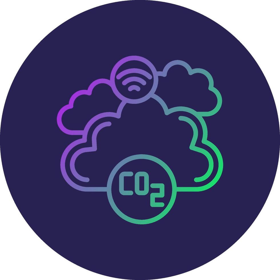Co2 Line Circle Gradient Icon Design vector