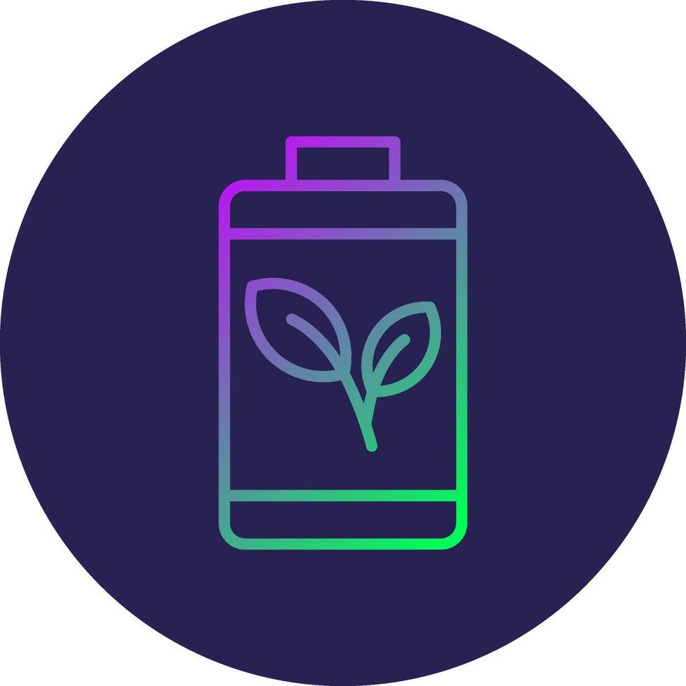 Leaf Line Circle Gradient Icon Design vector