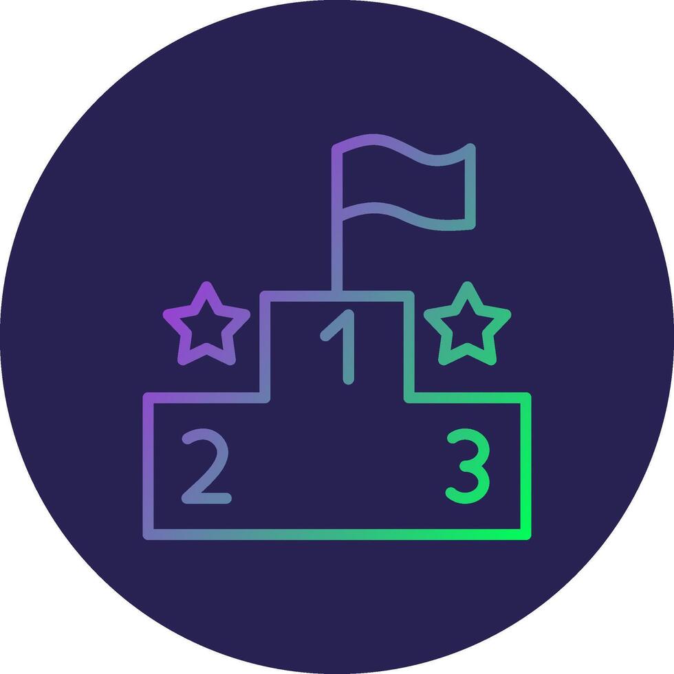 Podium Line Circle Gradient Icon Design vector