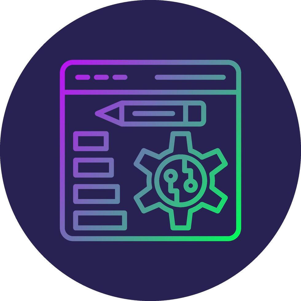 Web Design Line Circle Gradient Icon Design vector