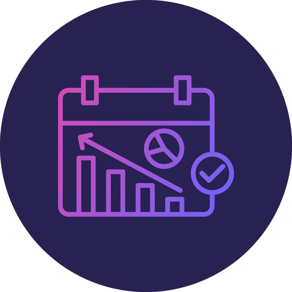 Data Analysis Line Circle Gradient Icon Design vector