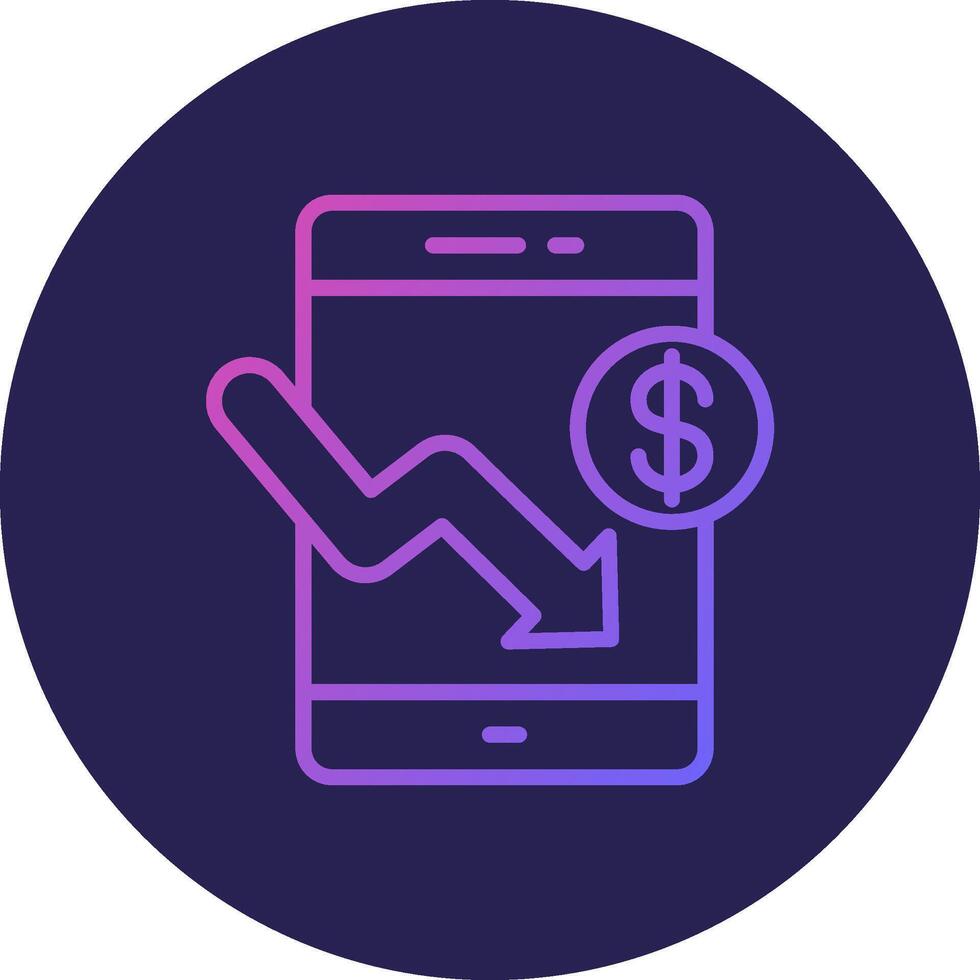 Smartphone Line Circle Gradient Icon Design vector