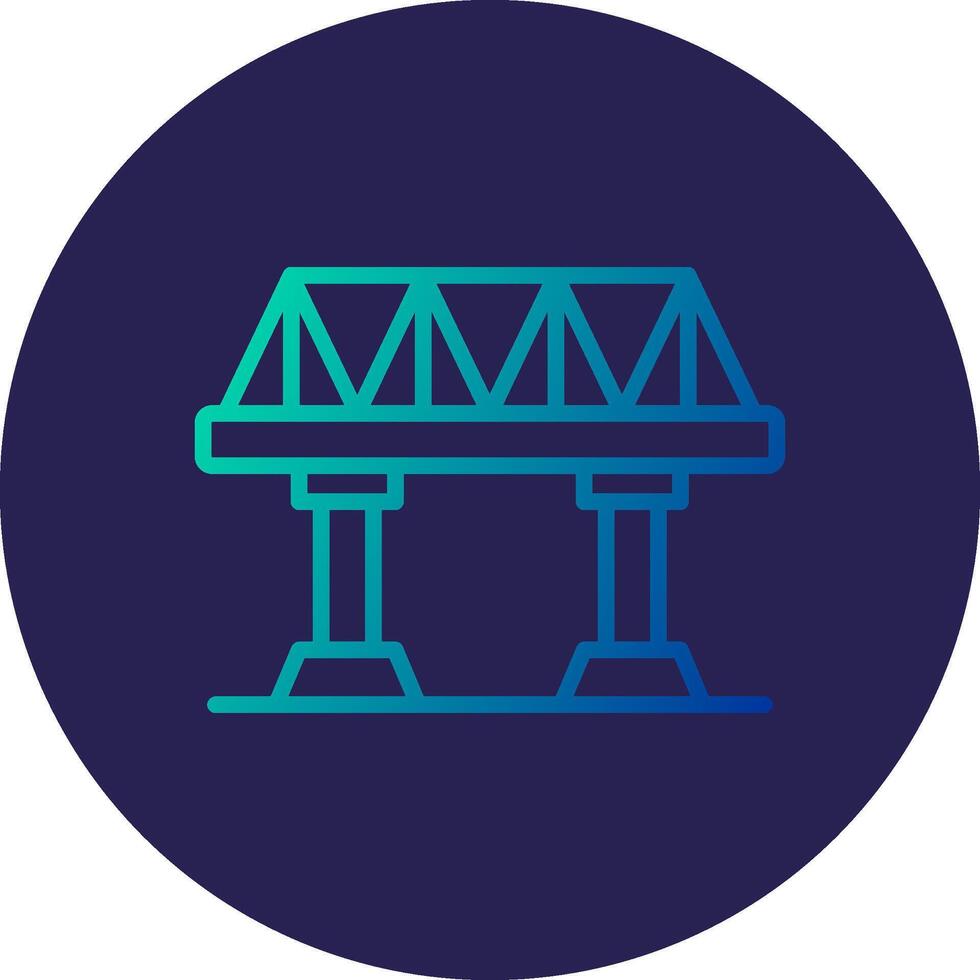 Bridge Line Circle Gradient Icon Design vector