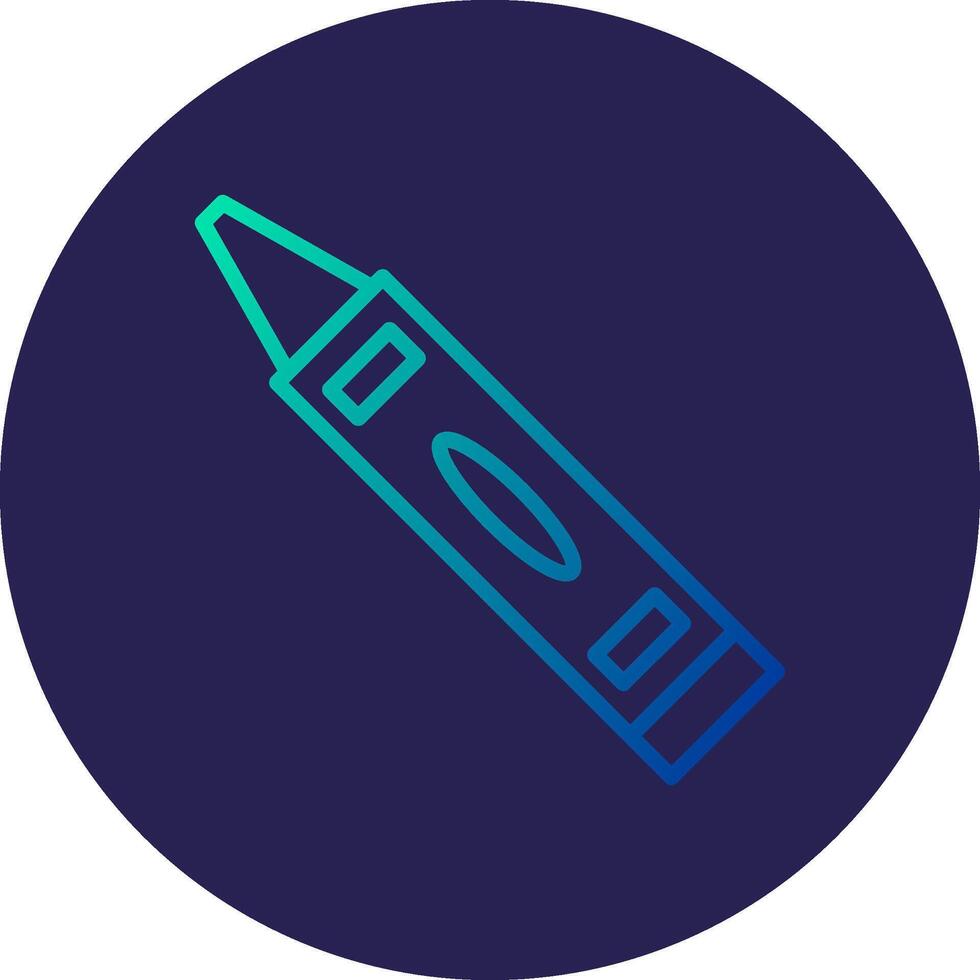 Crayon Line Circle Gradient Icon Design vector