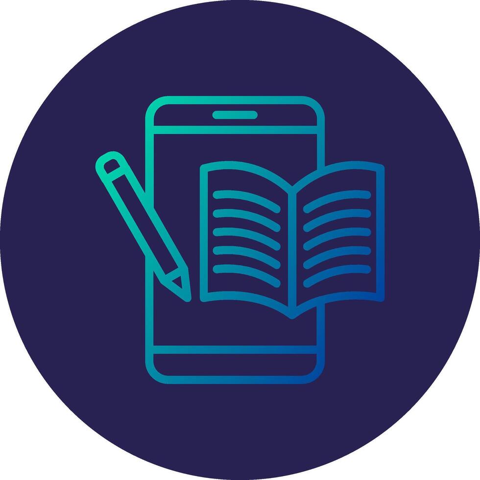 Ebook Line Circle Gradient Icon Design vector