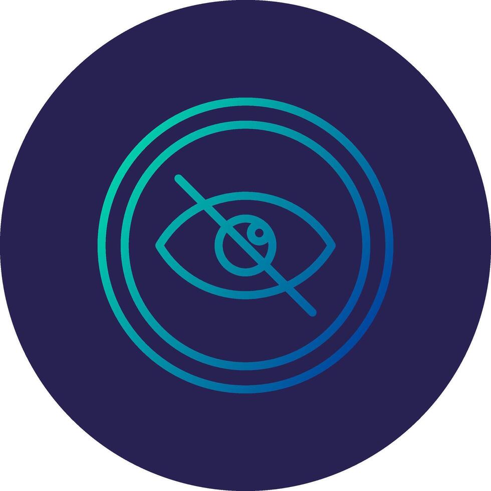 Hide Line Circle Gradient Icon Design vector