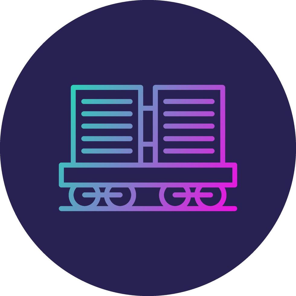 Cargo Train Line Circle Gradient Icon Design vector