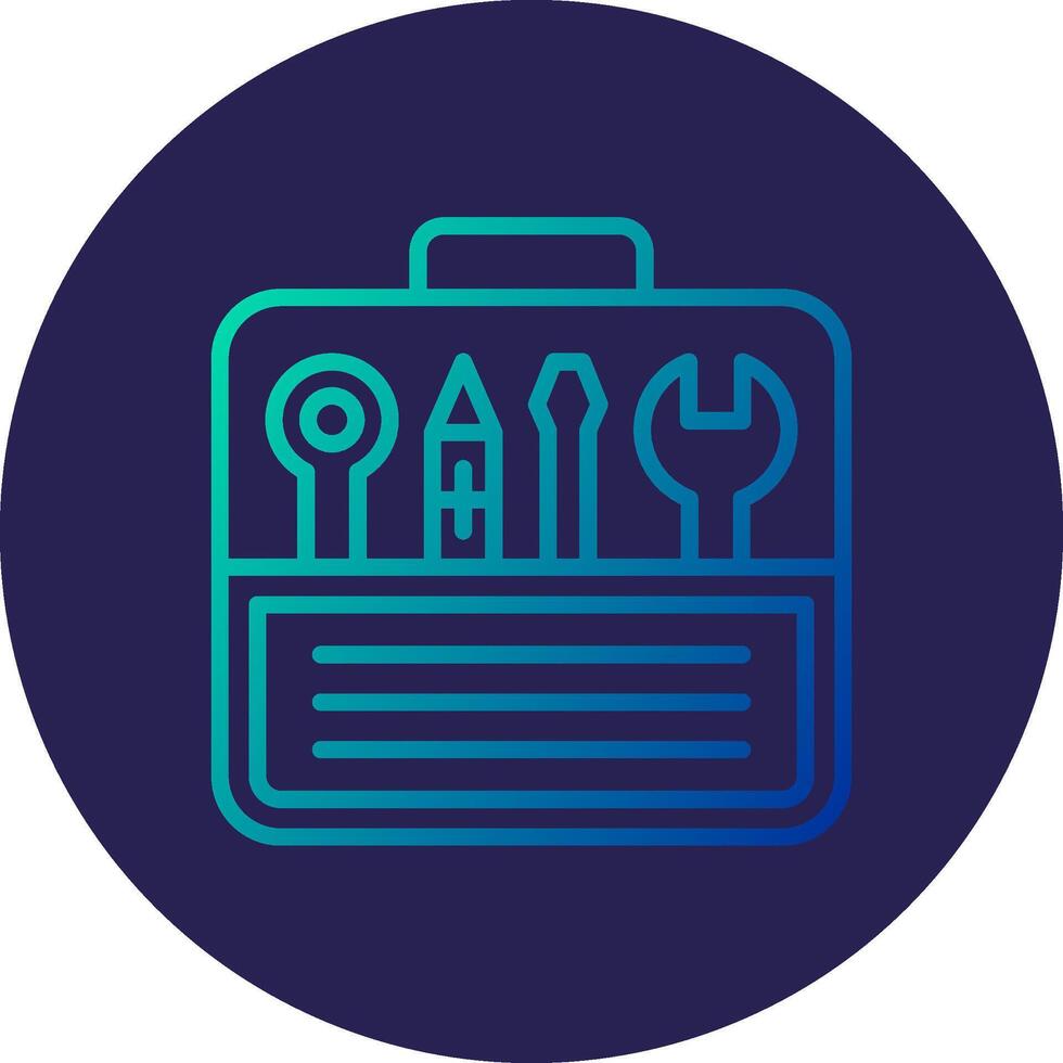 Tool Box Line Circle Gradient Icon Design vector