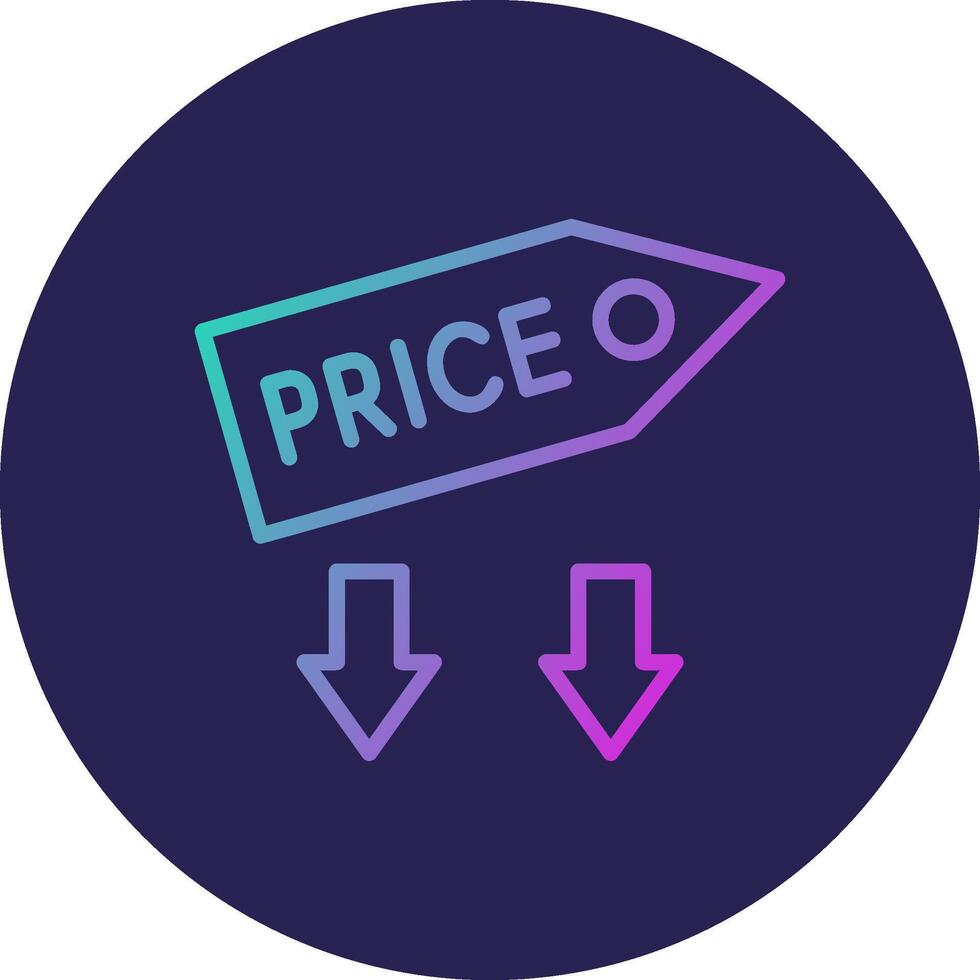 Low Price Line Circle Gradient Icon Design vector