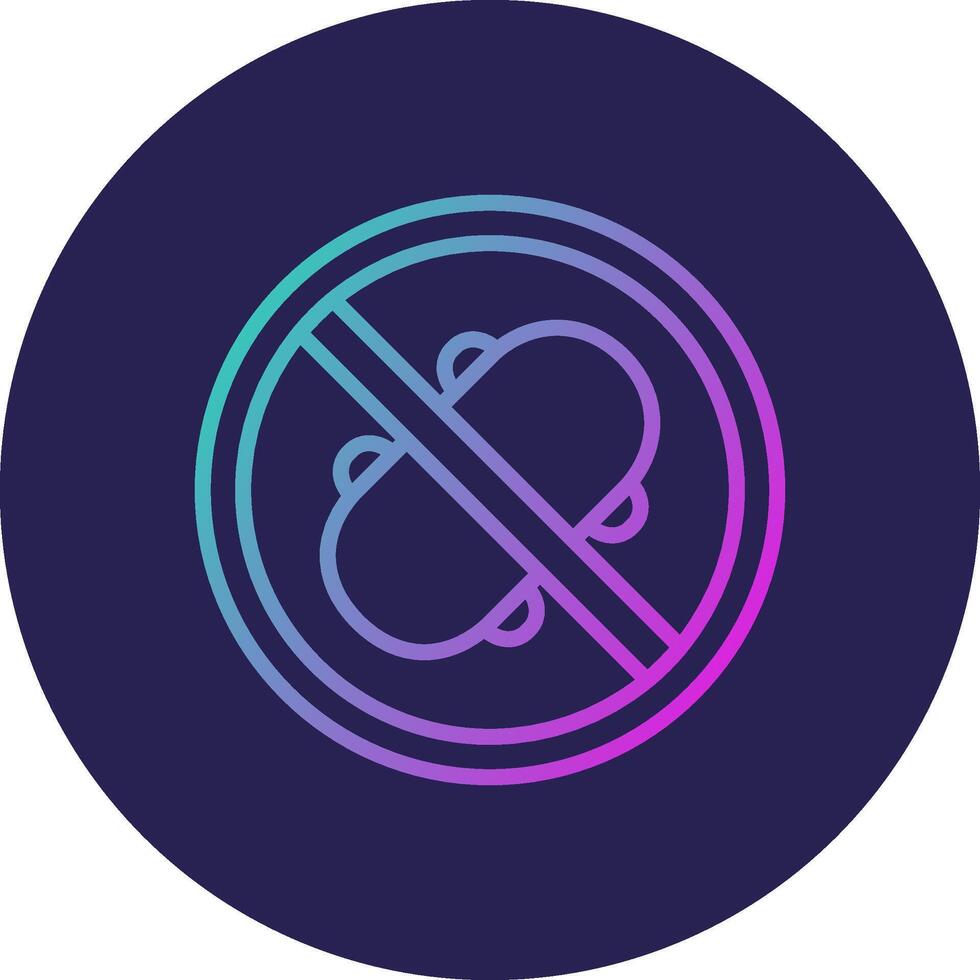 No Skating Line Circle Gradient Icon Design vector