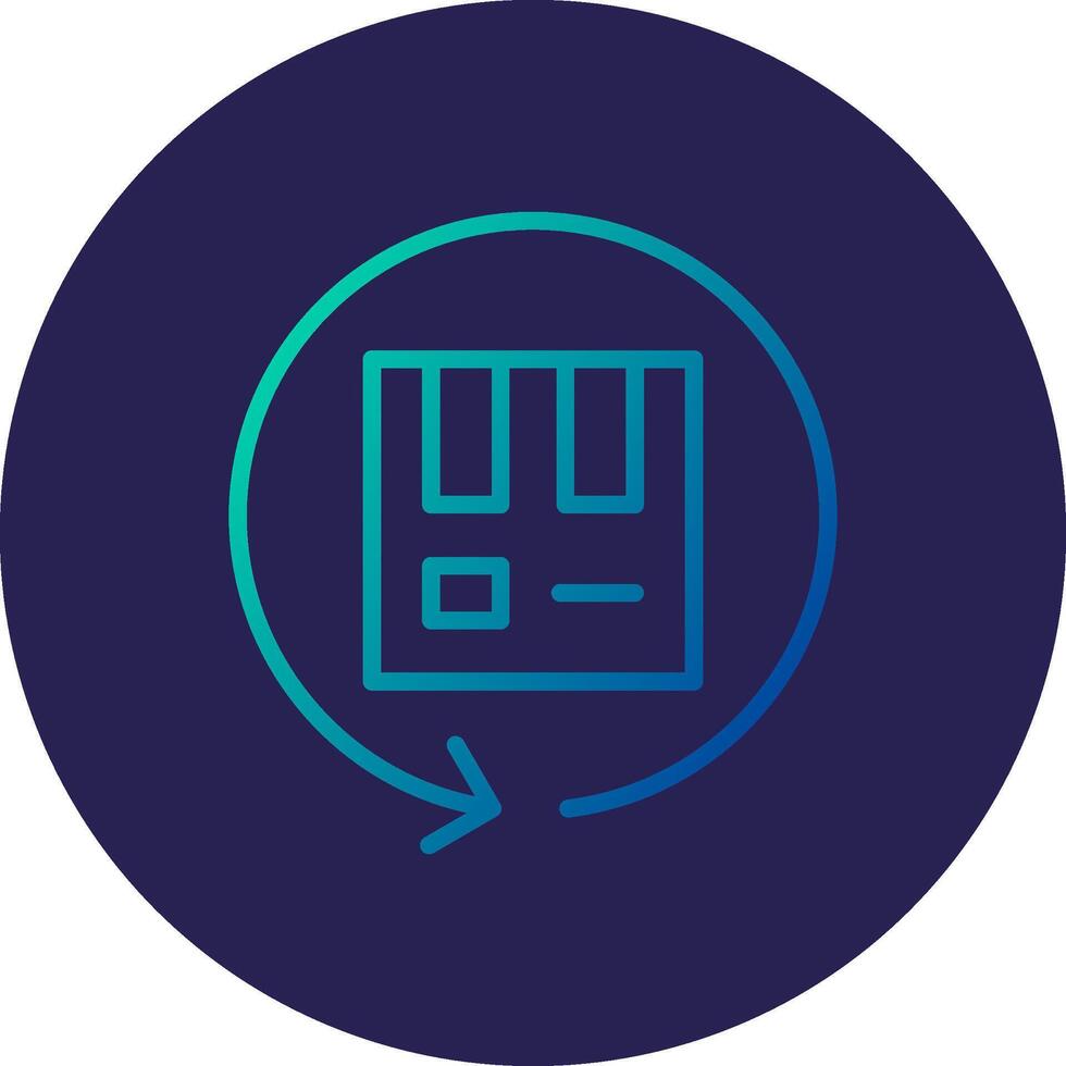 Return Box Line Circle Gradient Icon Design vector