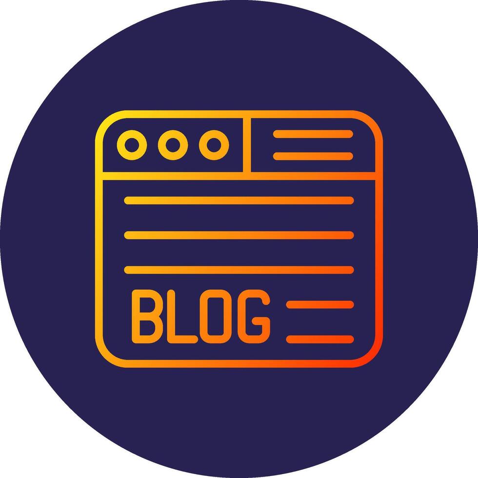 Blog Line Circle Gradient Icon Design vector