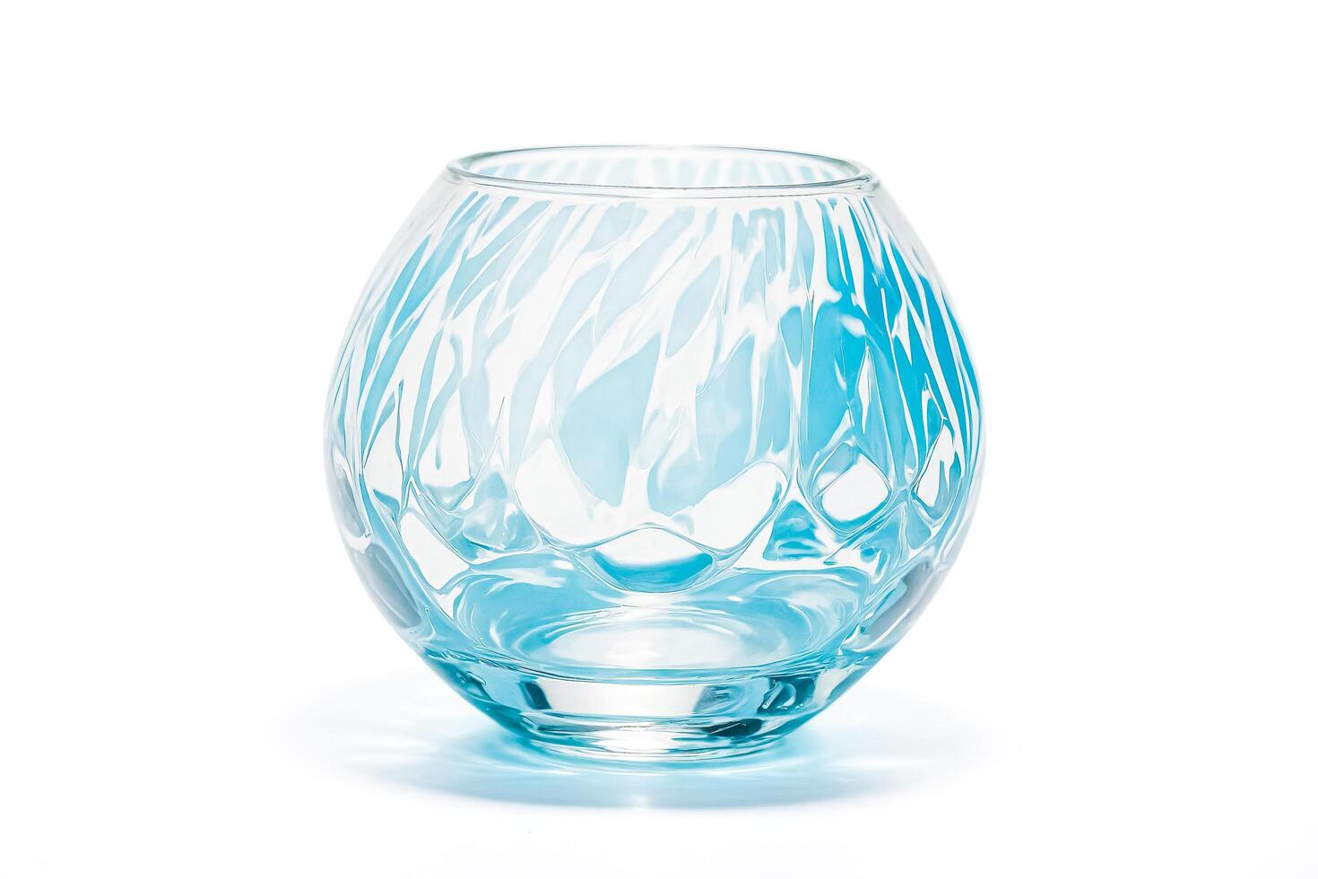Blue Glass Vase with White Background photo