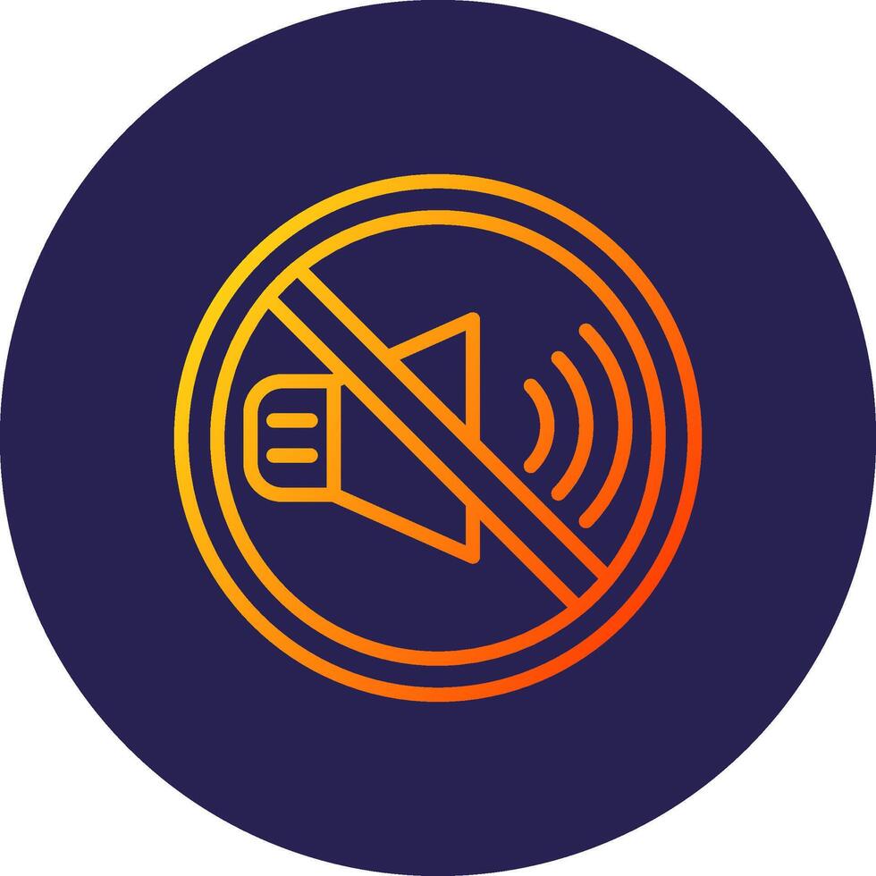 No Sound Line Circle Gradient Icon Design vector