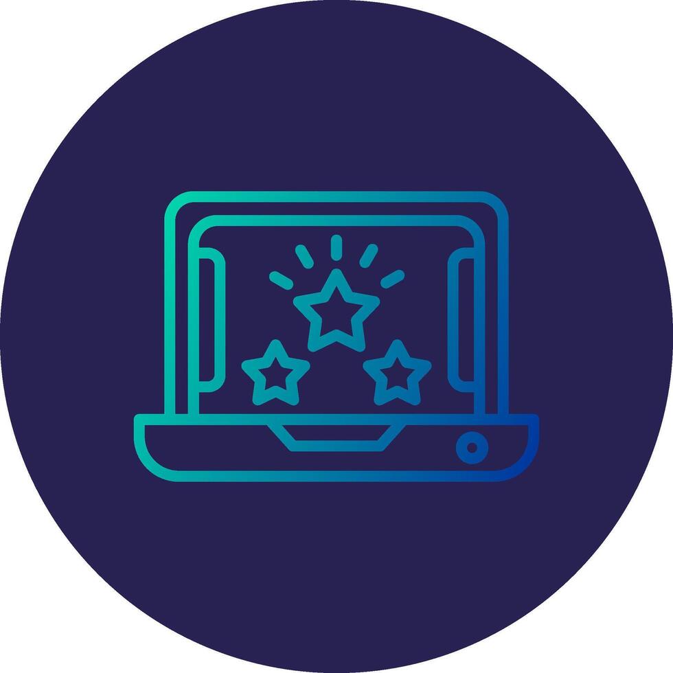 Star Line Circle Gradient Icon Design vector