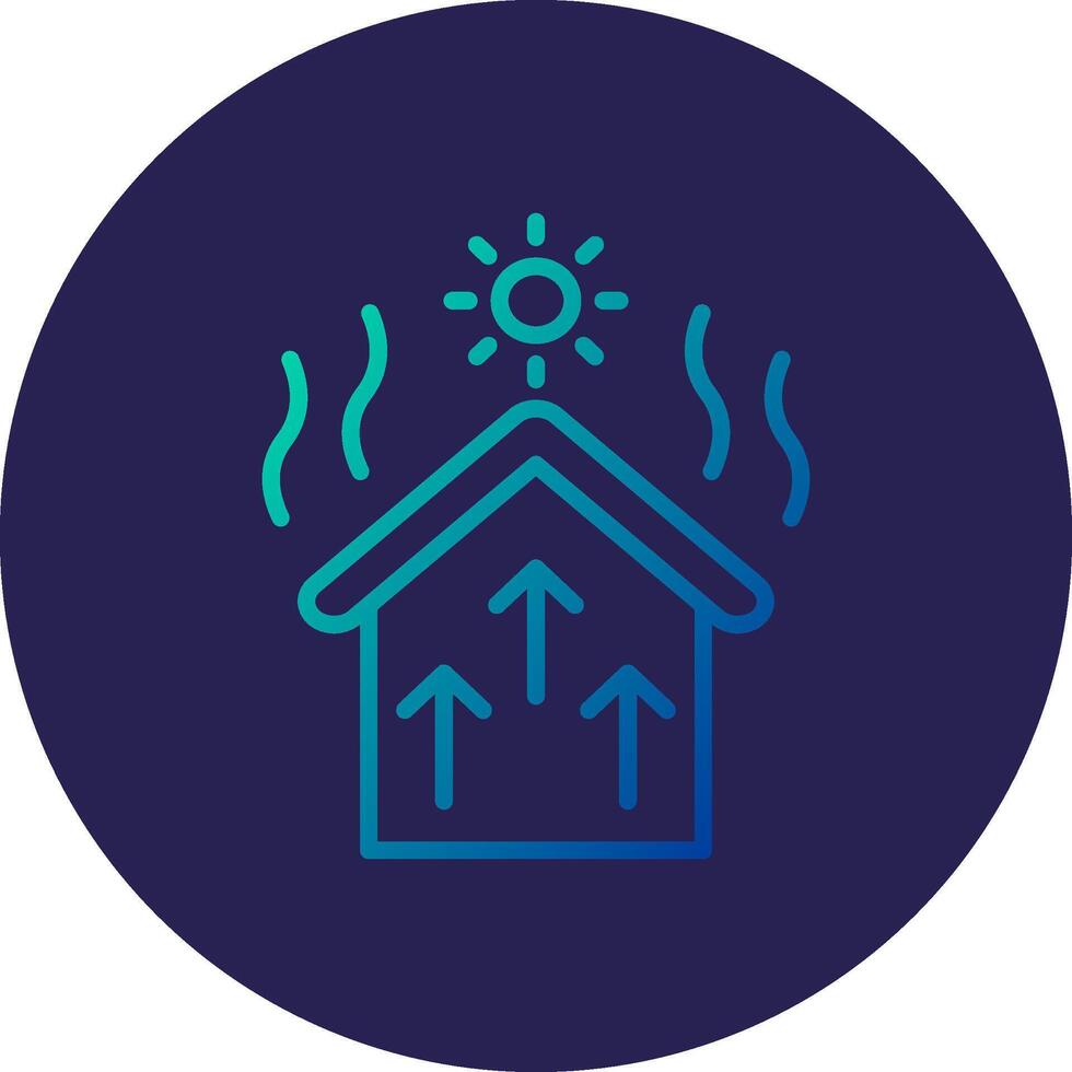 Thermal Insulation Line Circle Gradient Icon Design vector