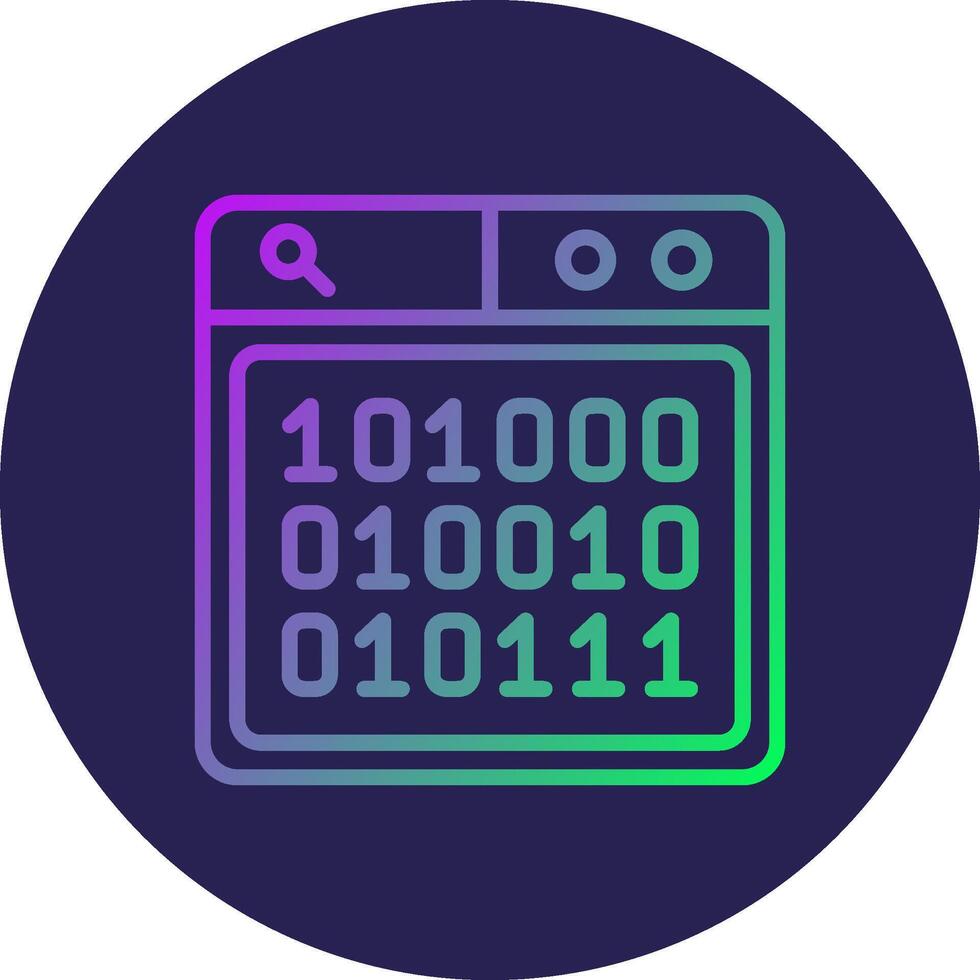 Binary Code Line Circle Gradient Icon Design vector