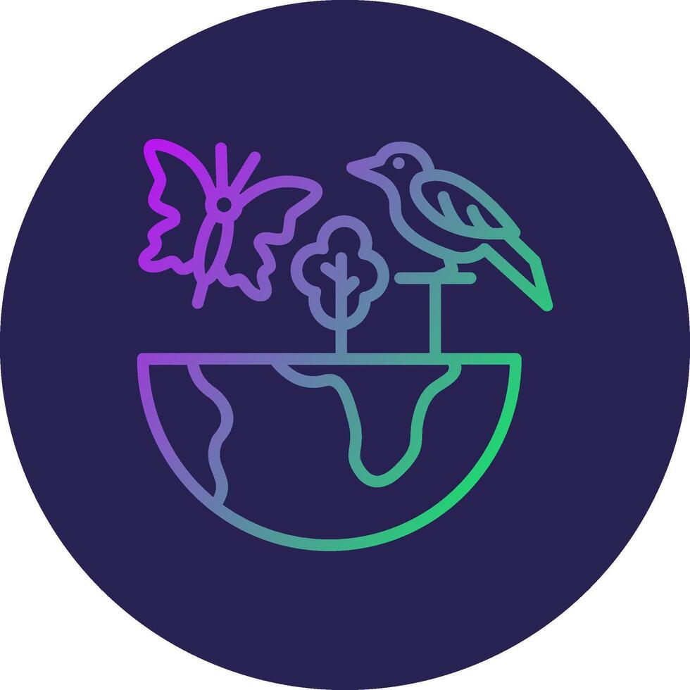 Biodiversity Line Circle Gradient Icon Design vector
