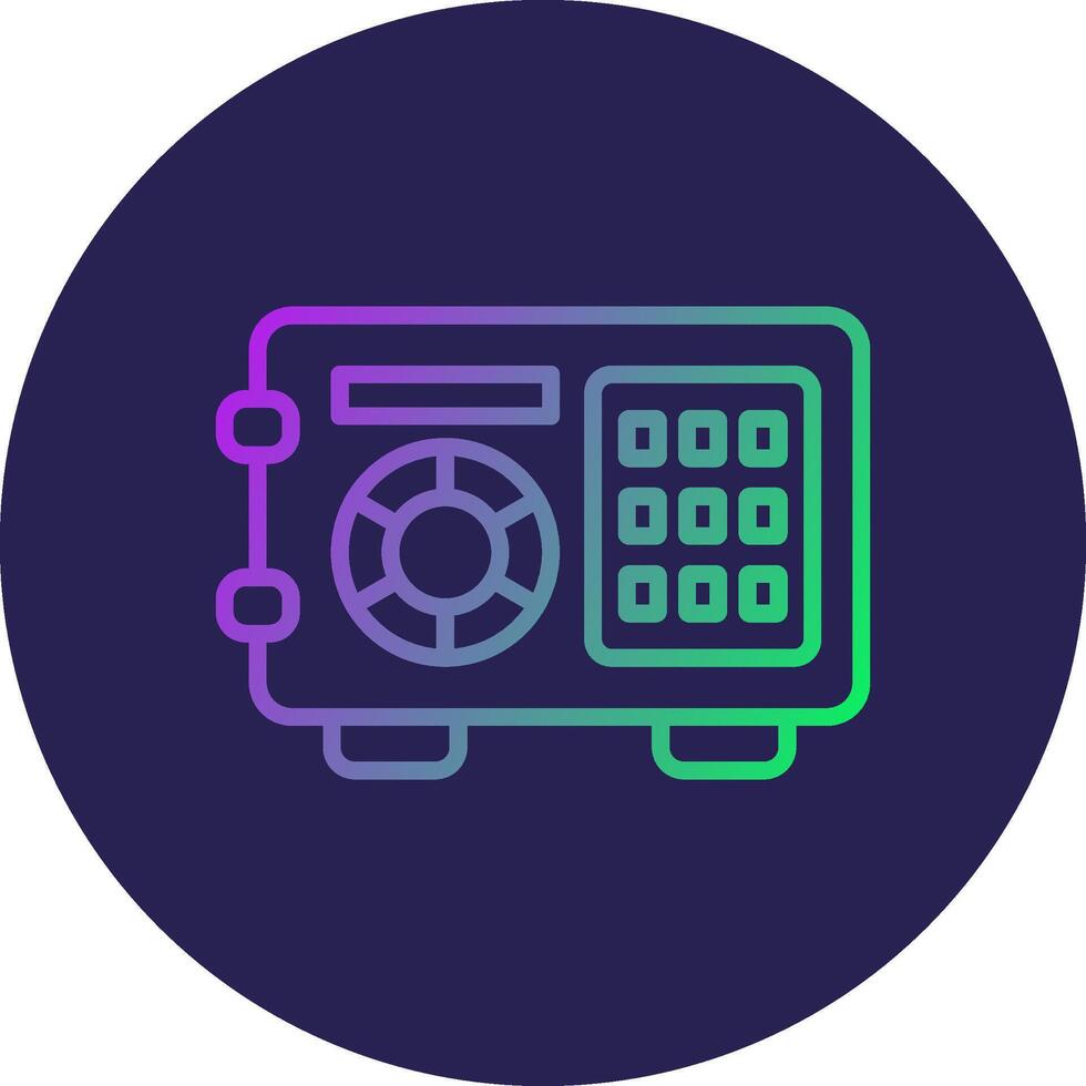 Safe Box Line Circle Gradient Icon Design vector