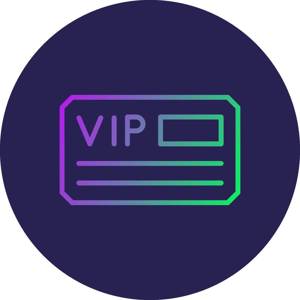 Vip Card Line Circle Gradient Icon Design vector
