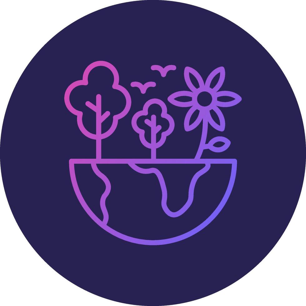 Eco Erath Line Circle Gradient Icon Design vector