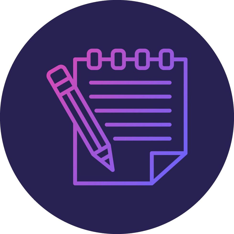 Notepad Line Circle Gradient Icon Design vector