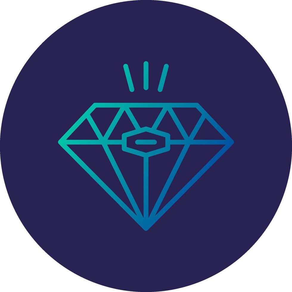 Diamond Line Circle Gradient Icon Design vector