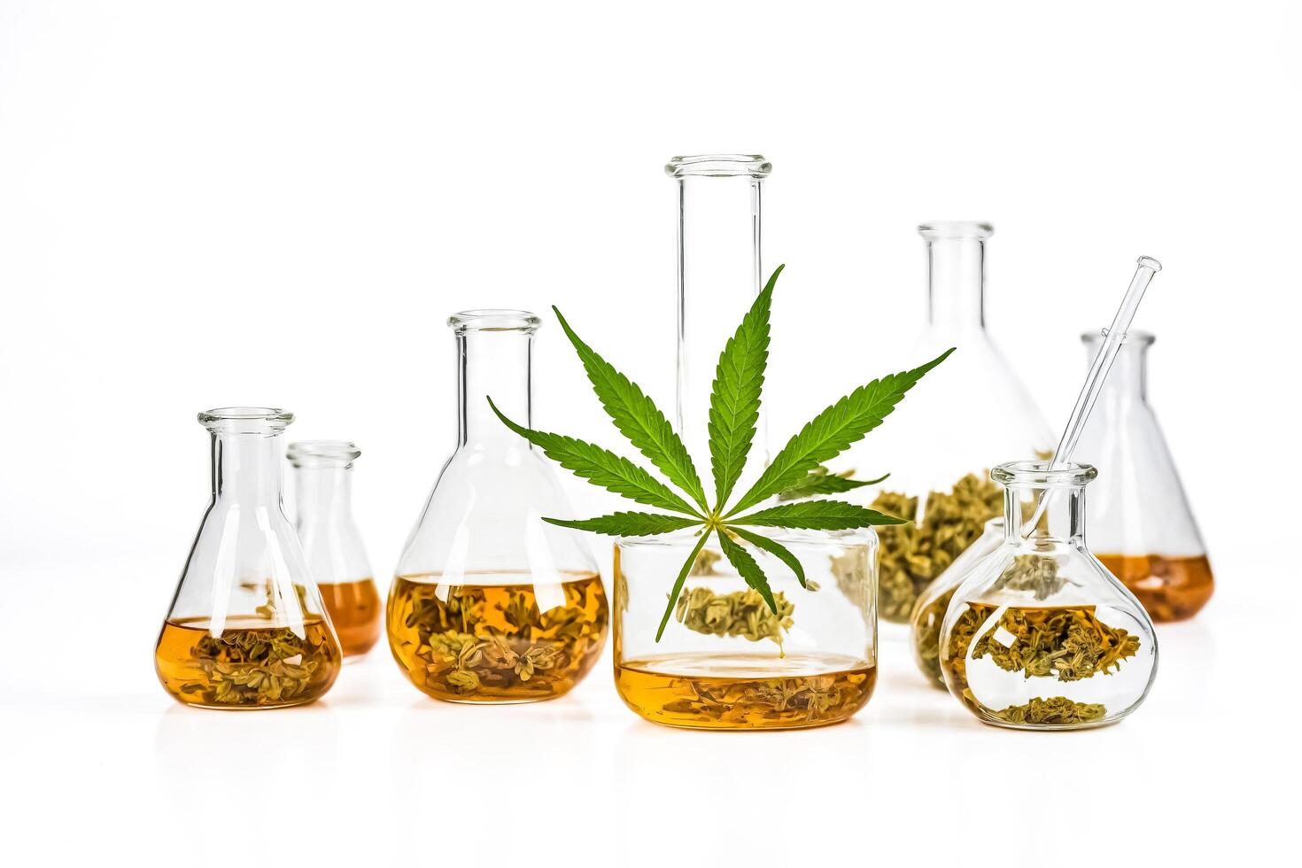 Cannabis Oil in Glass Beakers photo
