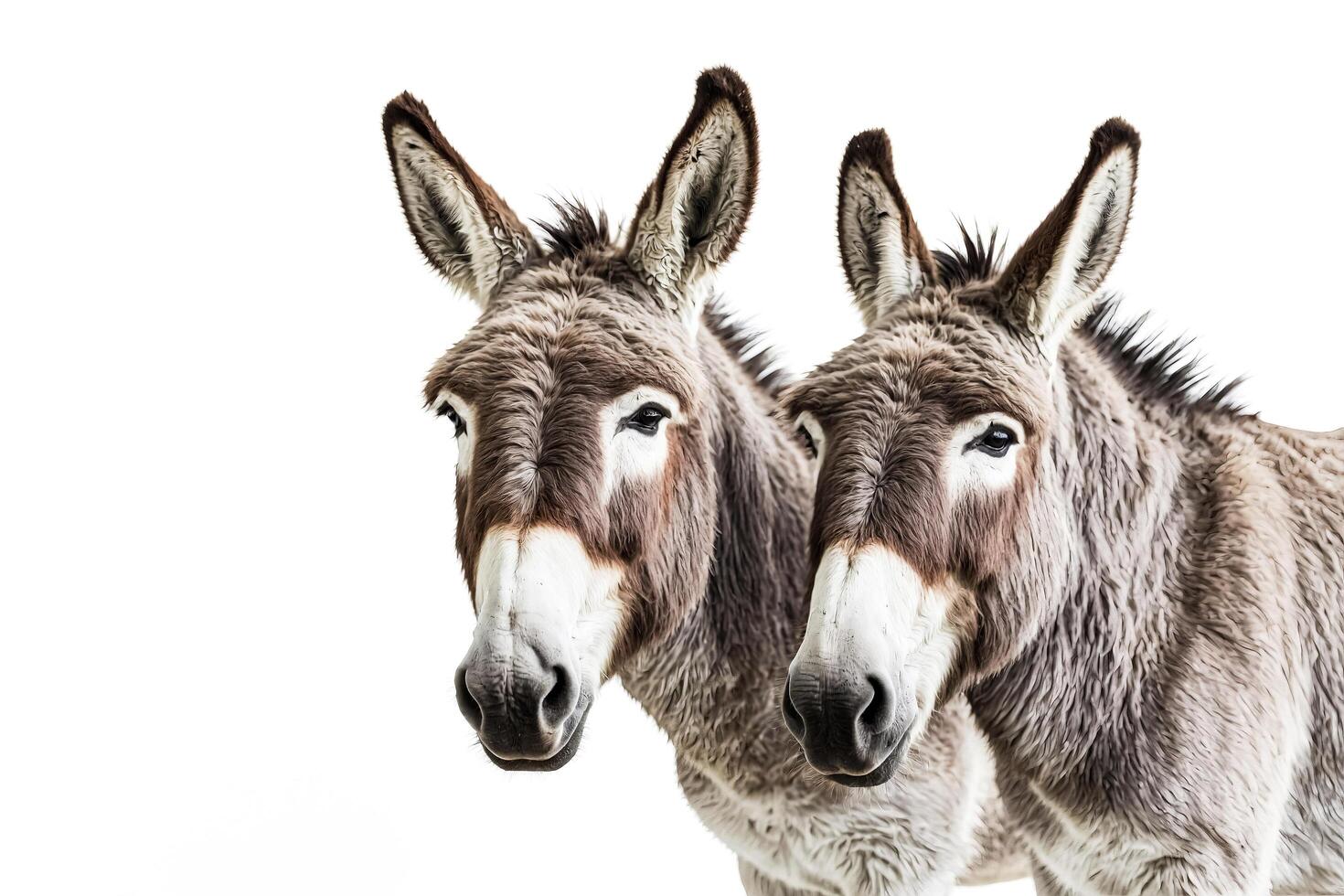 Two Donkeys Looking Curious photo