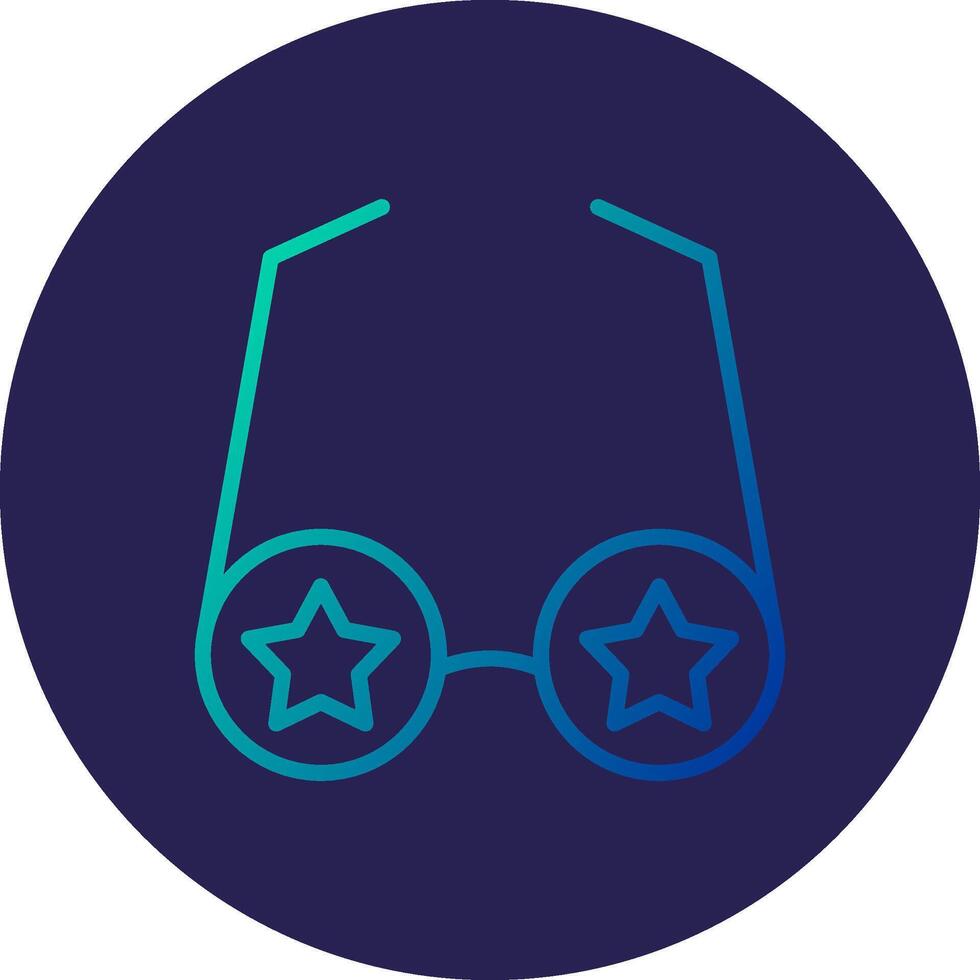 Star Glasses Line Circle Gradient Icon Design vector