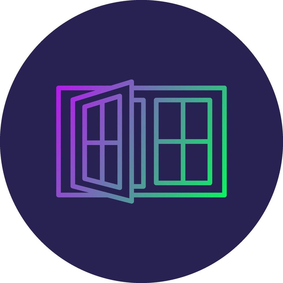 Window Case Line Circle Gradient Icon Design vector