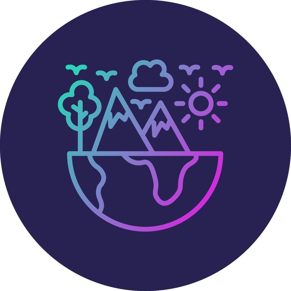 Environment Line Circle Gradient Icon Design vector