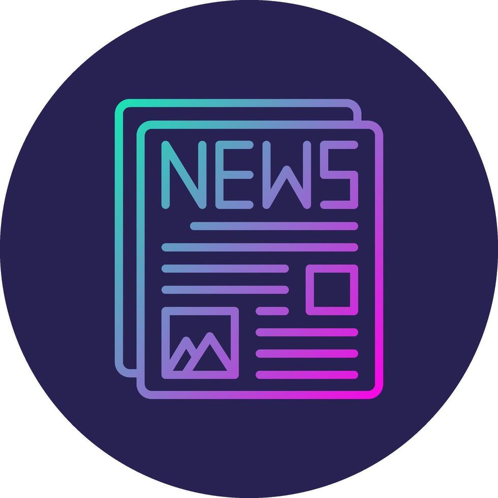 Newspaper Line Circle Gradient Icon Design vector
