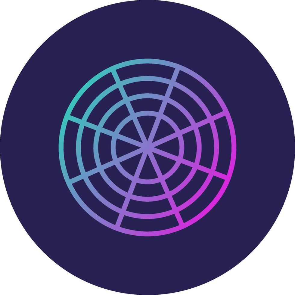 Polar Grid Line Circle Gradient Icon Design vector