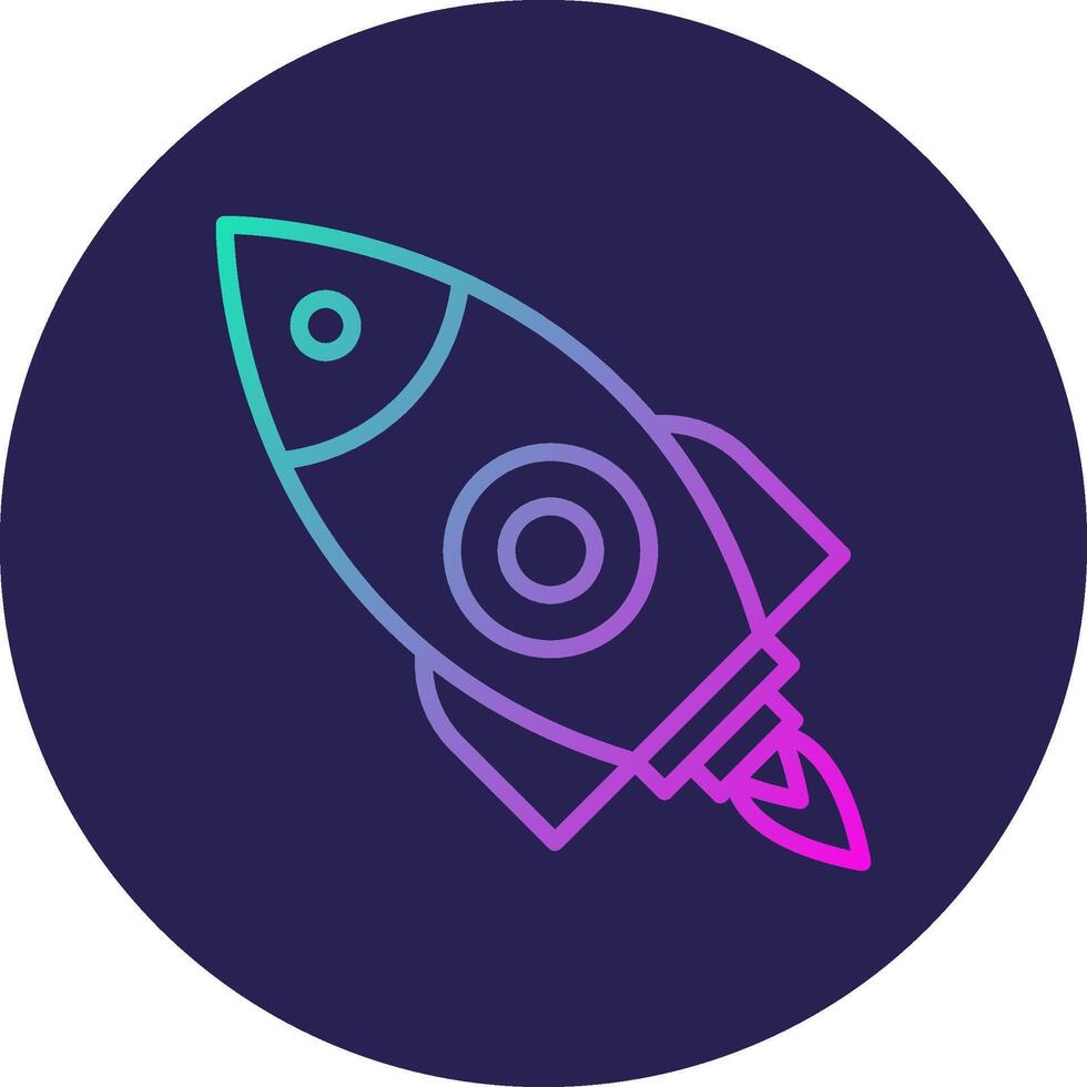 Rocket Line Circle Gradient Icon Design vector