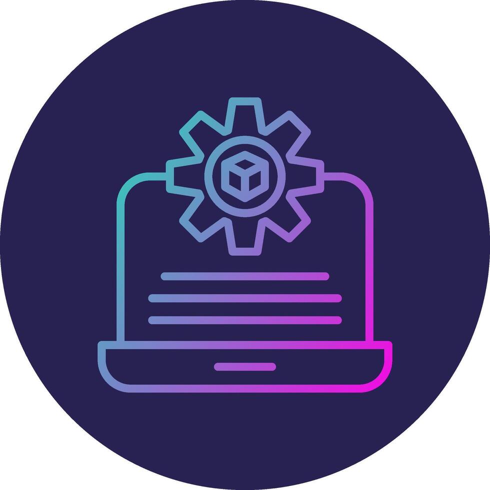 Simulation Line Circle Gradient Icon Design vector