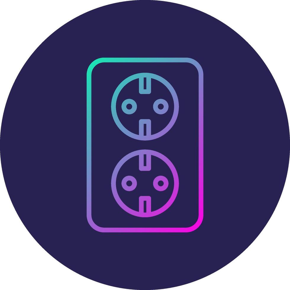 Socket Line Circle Gradient Icon Design vector