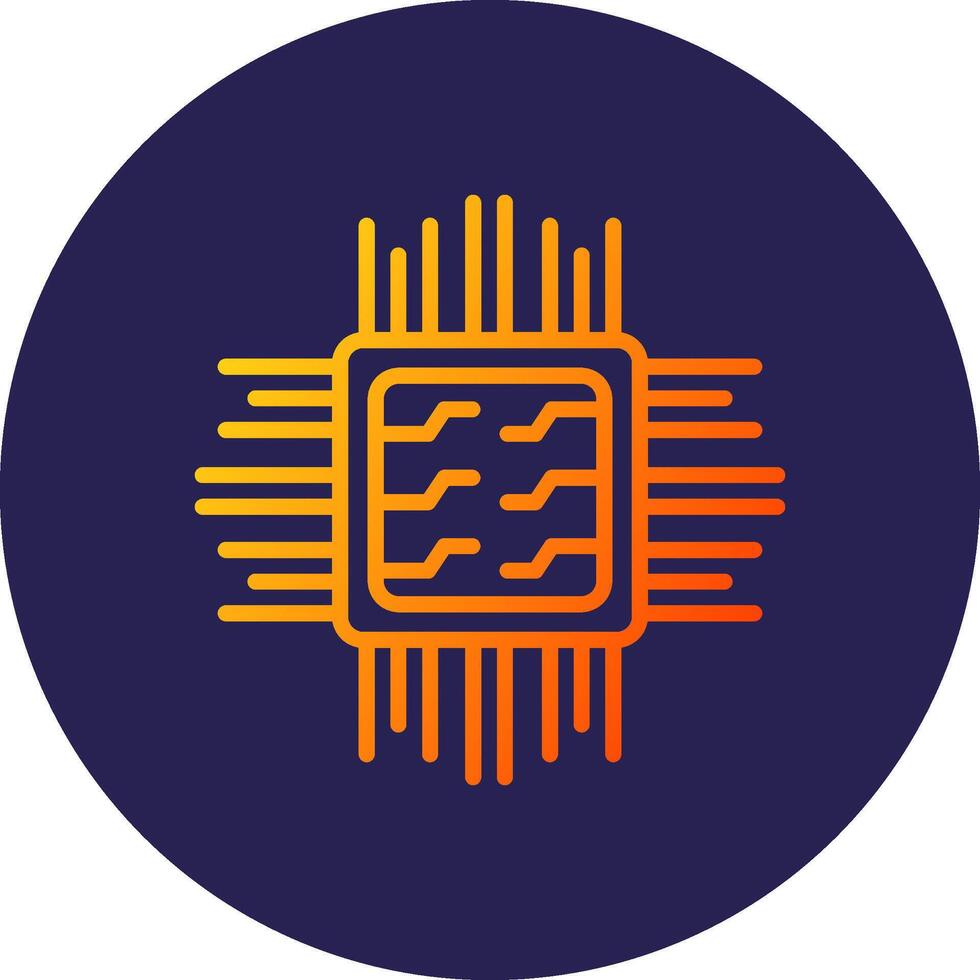 Chip Line Circle Gradient Icon Design vector