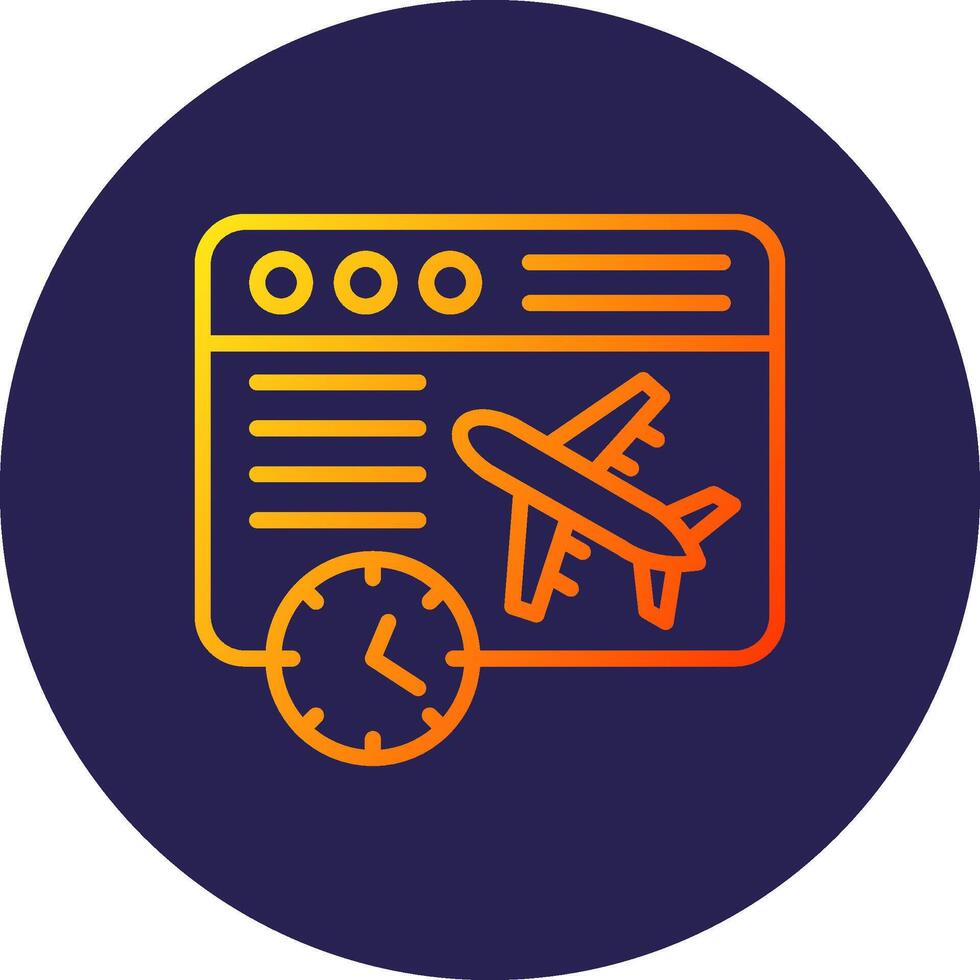 Delayed Line Circle Gradient Icon Design vector