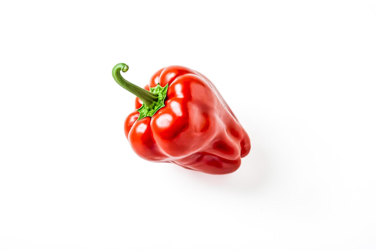 Red bell pepper on white background photo