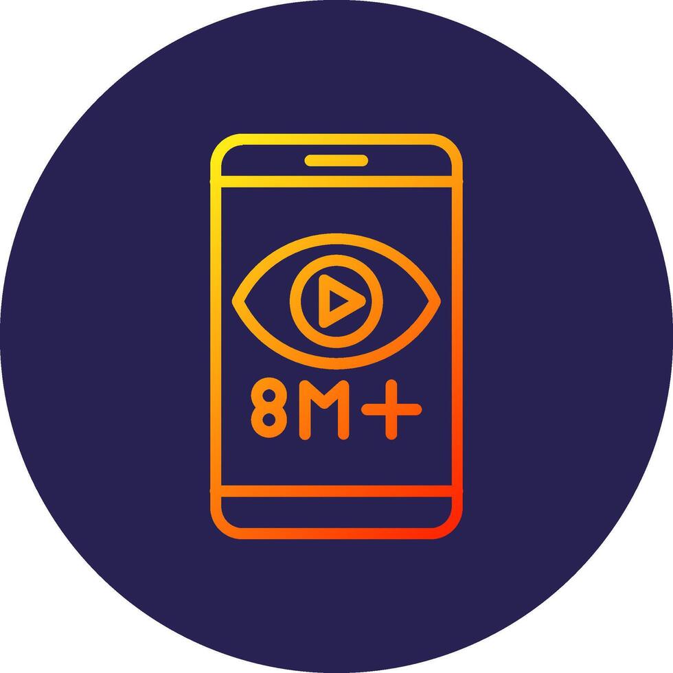 Views Line Circle Gradient Icon Design vector