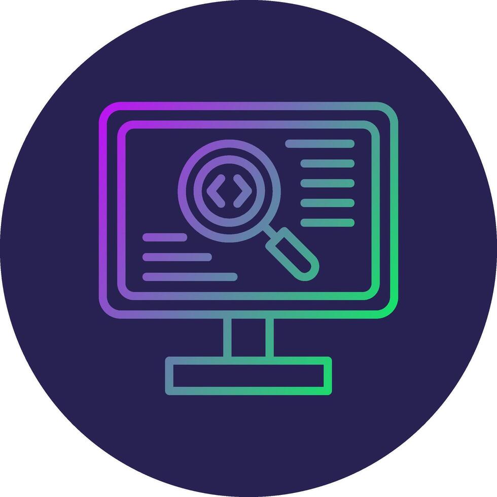 Code Review Line Circle Gradient Icon Design vector