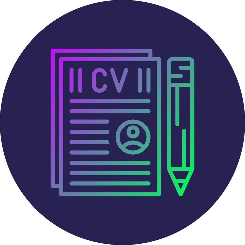 Curriculum Vitae Line Circle Gradient Icon Design vector