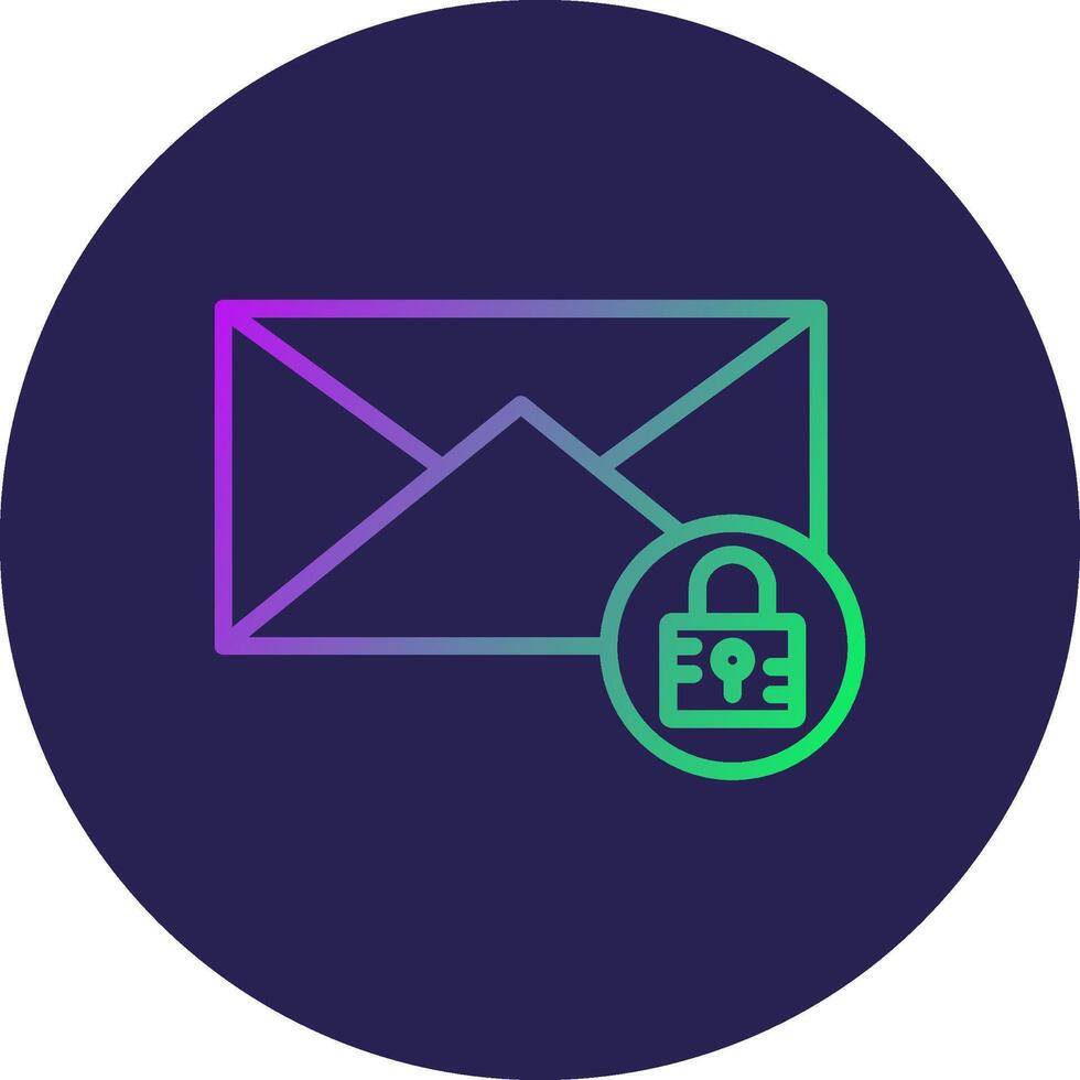 Lock Line Circle Gradient Icon Design vector